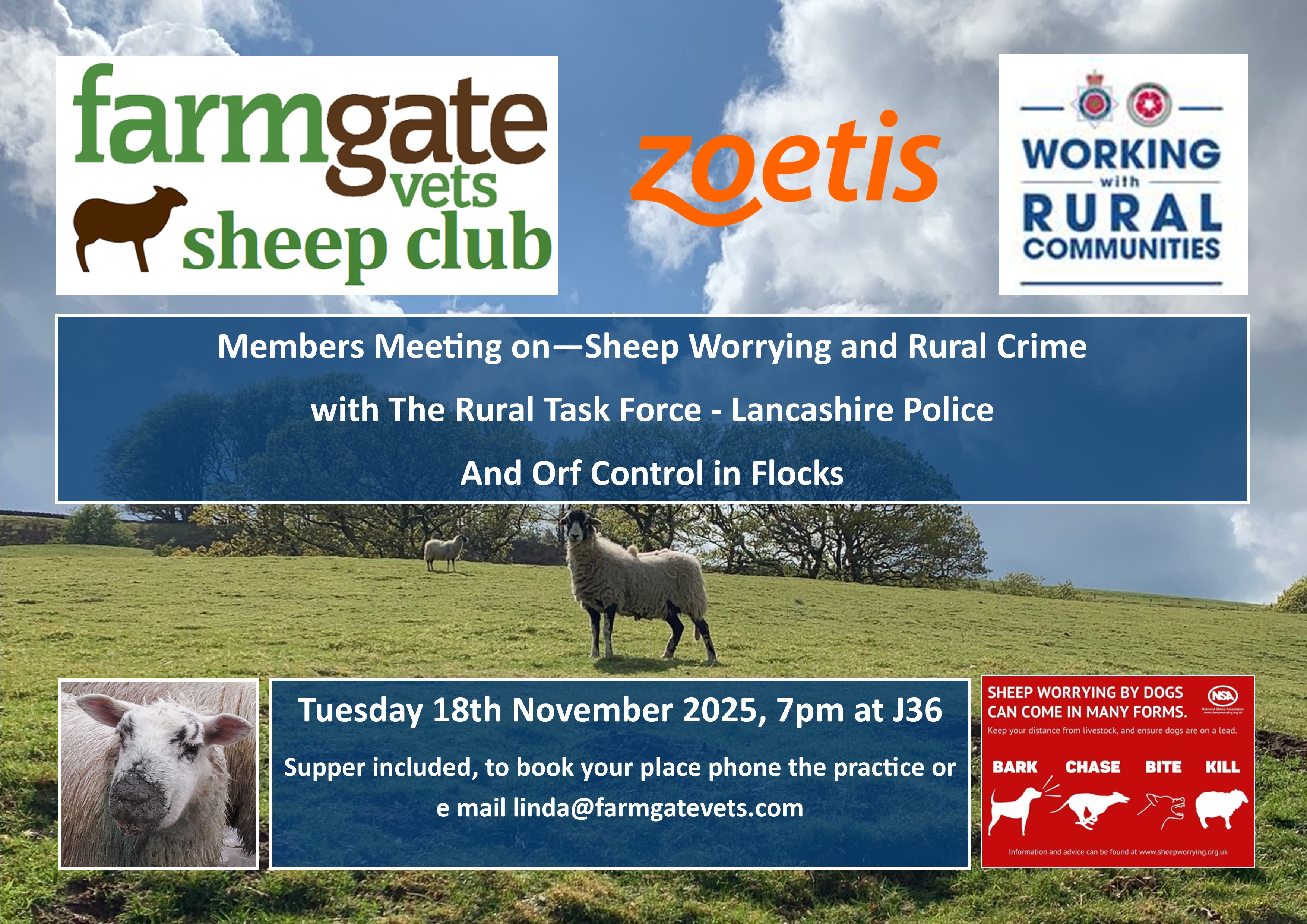 Sheep Club Members Meeting - Sheep Worrying and Rural Crime, Lancashire Police Rural Task Force and Orf Control in Flocks